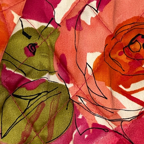 Vera Bradley Vivian Purse Handbag Vintage Rose Floral Sateen Quilted Fabric VGC - Picture 2 of 7